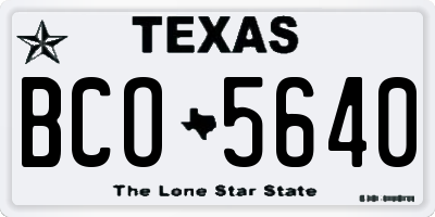 TX license plate BCO5640