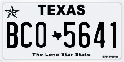 TX license plate BCO5641