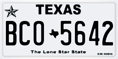 TX license plate BCO5642