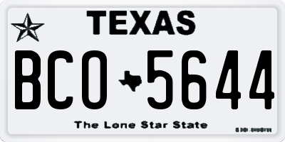 TX license plate BCO5644