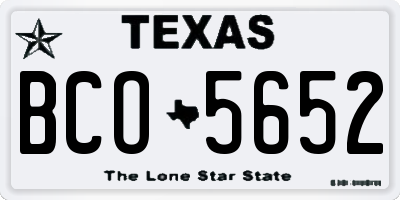 TX license plate BCO5652