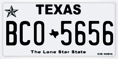 TX license plate BCO5656