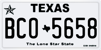 TX license plate BCO5658