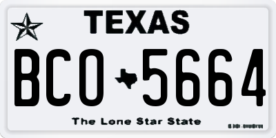 TX license plate BCO5664