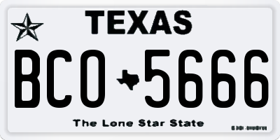 TX license plate BCO5666