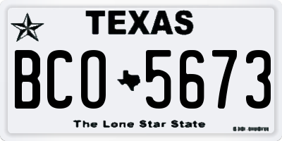 TX license plate BCO5673