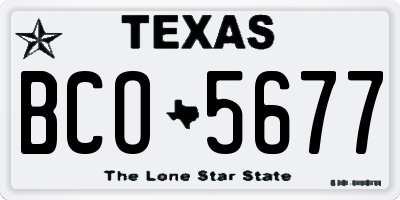 TX license plate BCO5677