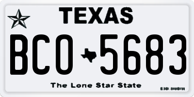 TX license plate BCO5683