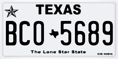 TX license plate BCO5689