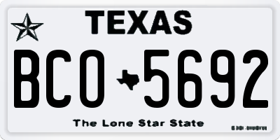 TX license plate BCO5692