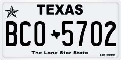 TX license plate BCO5702