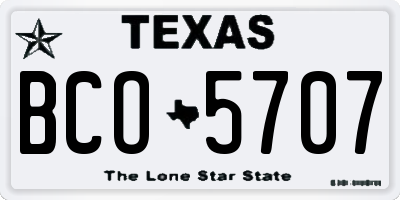 TX license plate BCO5707