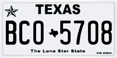 TX license plate BCO5708