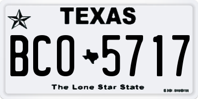 TX license plate BCO5717
