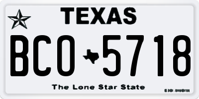 TX license plate BCO5718