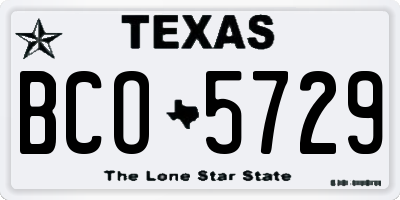 TX license plate BCO5729