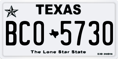 TX license plate BCO5730