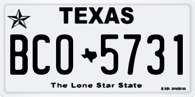 TX license plate BCO5731