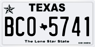 TX license plate BCO5741