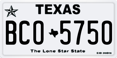 TX license plate BCO5750