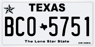 TX license plate BCO5751