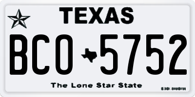 TX license plate BCO5752