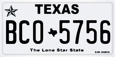TX license plate BCO5756