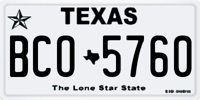 TX license plate BCO5760