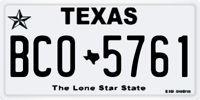 TX license plate BCO5761