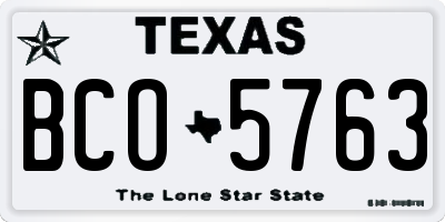 TX license plate BCO5763