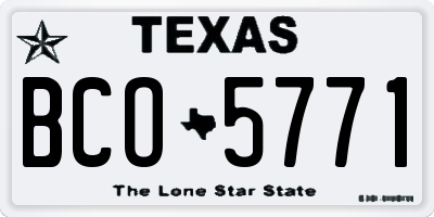 TX license plate BCO5771