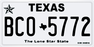 TX license plate BCO5772