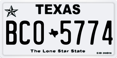 TX license plate BCO5774