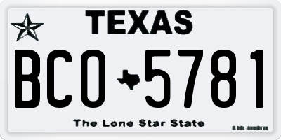 TX license plate BCO5781