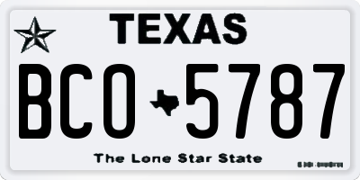 TX license plate BCO5787