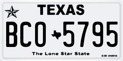 TX license plate BCO5795