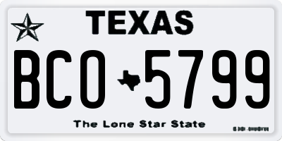 TX license plate BCO5799