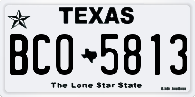 TX license plate BCO5813