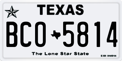TX license plate BCO5814