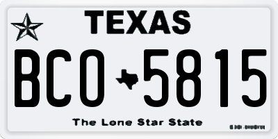 TX license plate BCO5815