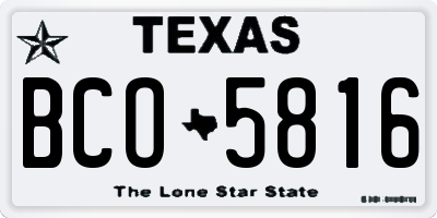 TX license plate BCO5816