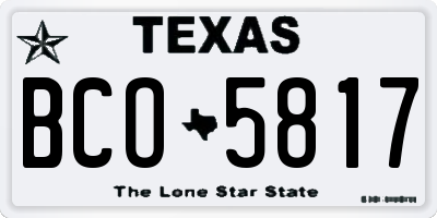 TX license plate BCO5817