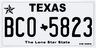 TX license plate BCO5823