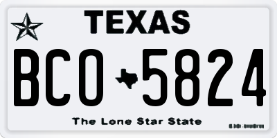 TX license plate BCO5824