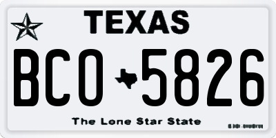 TX license plate BCO5826