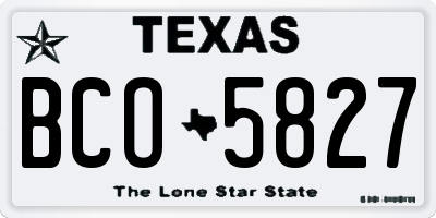 TX license plate BCO5827