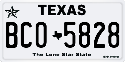 TX license plate BCO5828