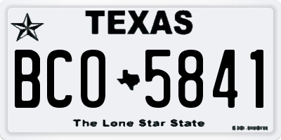 TX license plate BCO5841