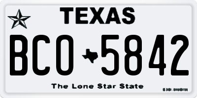 TX license plate BCO5842