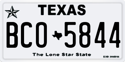 TX license plate BCO5844